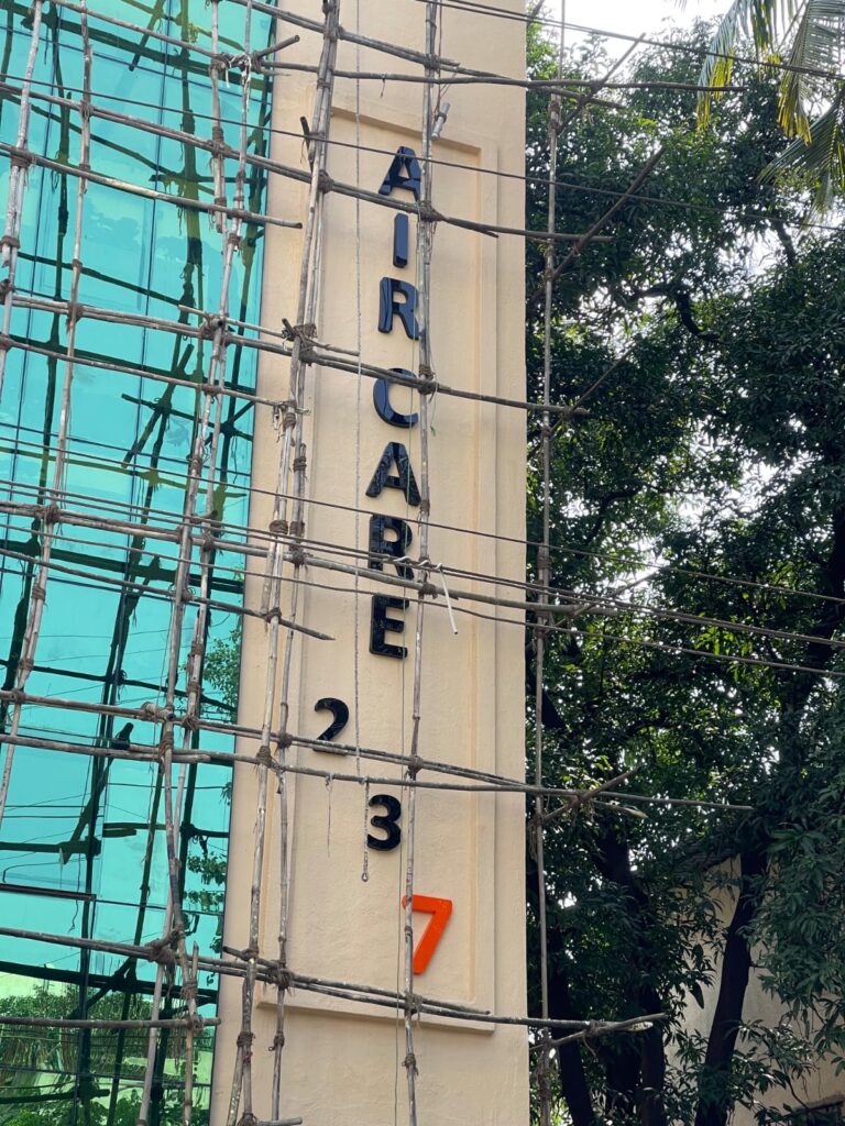 3D acrylic letters on building exterior by Arrow Advertising Mumbai