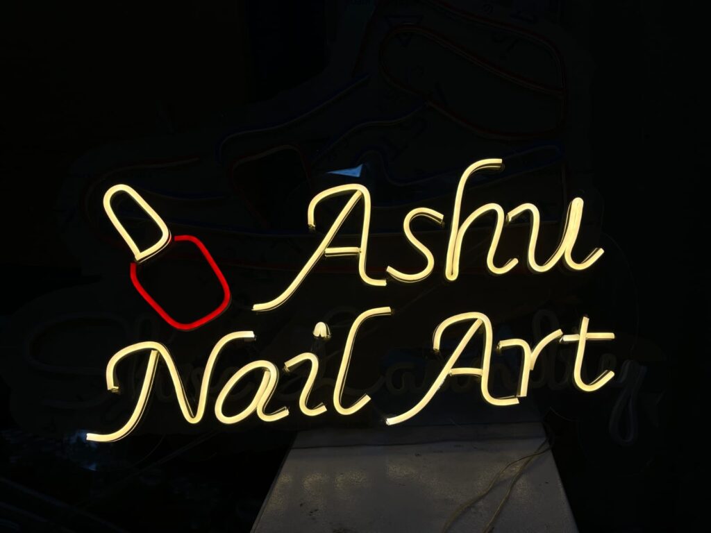 Neon sign for nail art salon by Arrow Advertising Mumbai