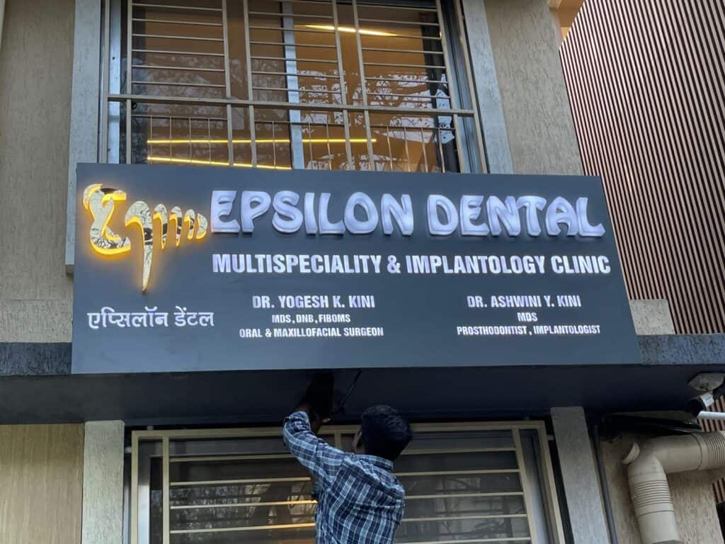 LED acrylic sign board installation Mumbai - Arrow Advertising